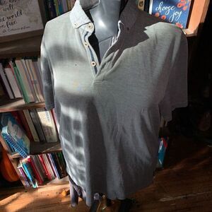 Ted Baker heathered gray size 5/XL designer business casual polo